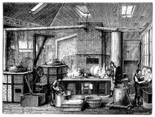Kitchen of a food cannery, c1870. Artist: Unknown