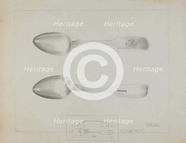 Silver Spoon, c. 1936. Creator: Charlotte Winter.