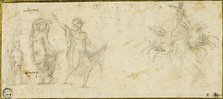 Sketches after the Antique: Bacchic Revels; Neptune in His Chariot, c. 1535. Creator: Pirro Ligorio.