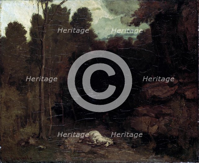 'Landscape with a Dead Horse', 1850s.  Artist: Gustave Courbet