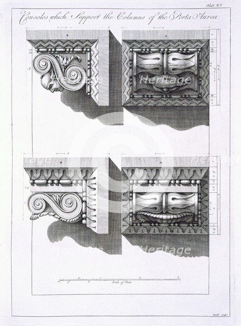 Consoles which support columns of the Porta Aurea, pub. 1764. Creator: Robert Adam (1728-92).