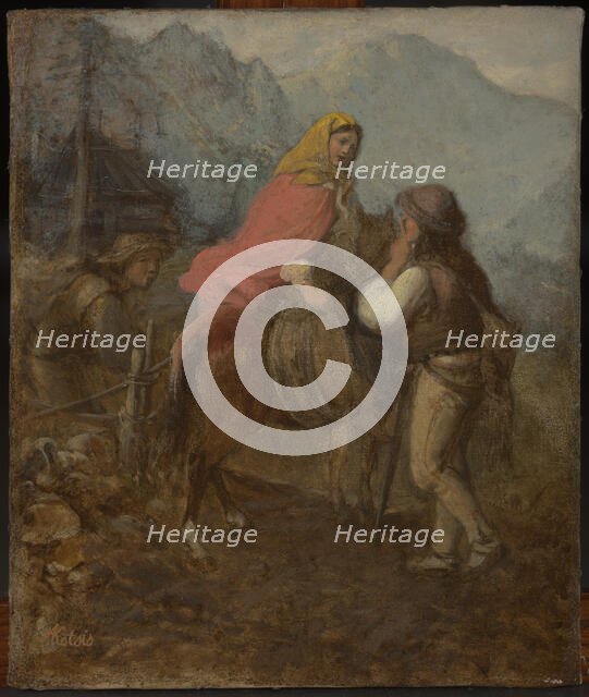 A Highlander Woman on Horseback, c1872. Creator: Aleksander Kotsis.