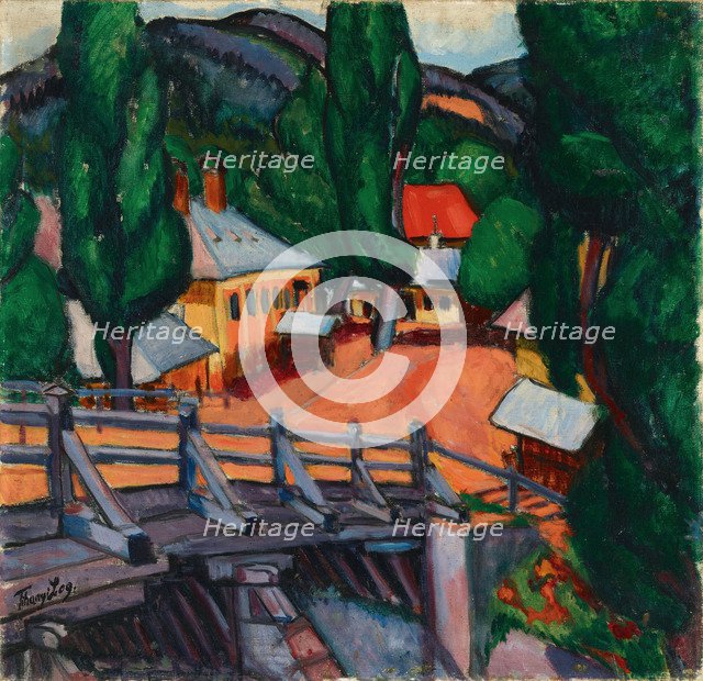 Landscape with a bridge, 1909.