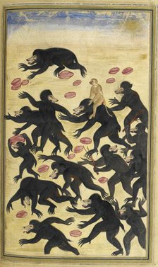 The monkeys outwitting the bears, 1600-01.  Creator: Unknown.