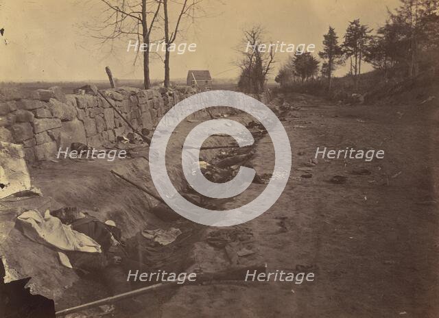 Stone Wall, Rear of Fredericksburg, with Rebel Dead, May 3, 1863. Creator: Andrew Joseph Russell.