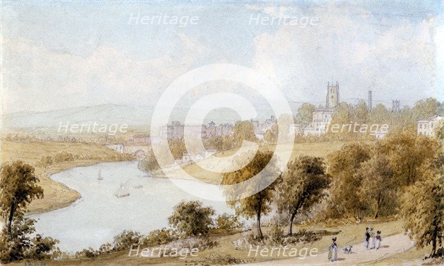'River Dee and St John's Church', 19th century. Artist: William Westall