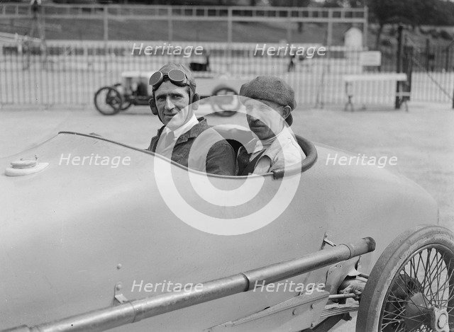 Enfield-Allday of AC Bertelli at the JCC 200 Mile Race, Brooklands, 1922. Artist: Bill Brunell.