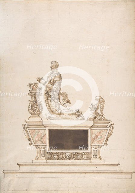Design for a Man's Tomb, 16th century. Creator: Anon.