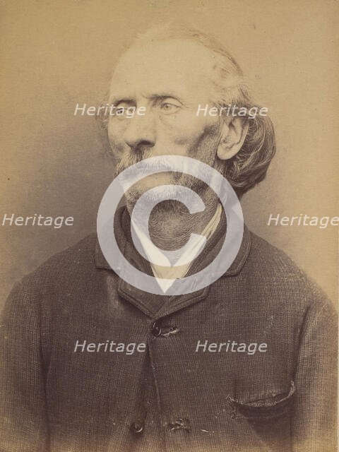 Percheron. Auguste. 56 ans, né à Poitier (Nièvre). écrivain public. Anarchiste. 21/3/94., 1894. Creator: Alphonse Bertillon.