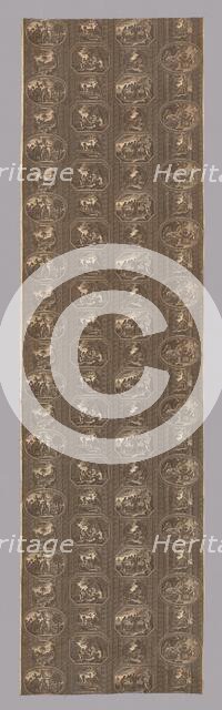 'Fables of Fontaine' Furnishing Fabric, France, c. 1815. Creator: Hartmann et Fils.