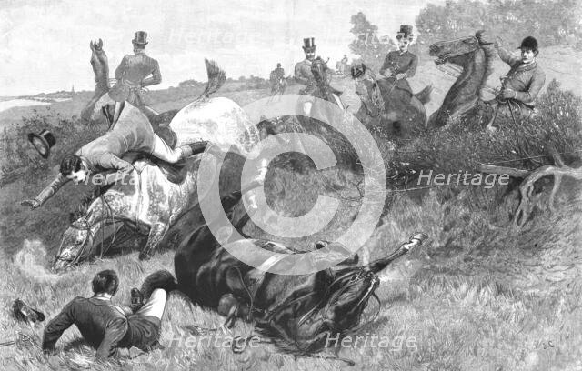 ''Ware Wire!'- An incident in the Hunting Field', 1890. Creator: Unknown.