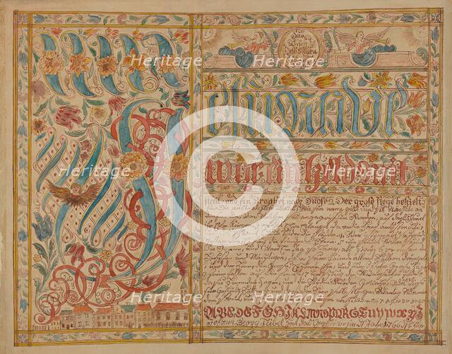 Fraktur, 1935/1942. Creator: Albert J. Levone.