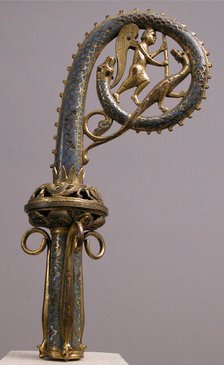 Crozier Head with Saint Michael Slaying the Dragon, French, ca. 1220-30. Creator: Unknown.