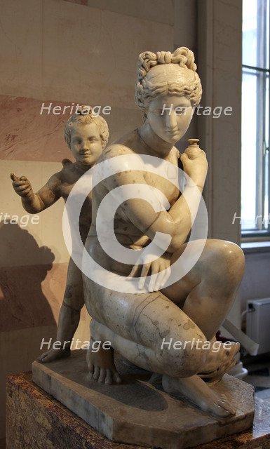 Statue of bathing Aphrodite and Eros. Artist: Unknown