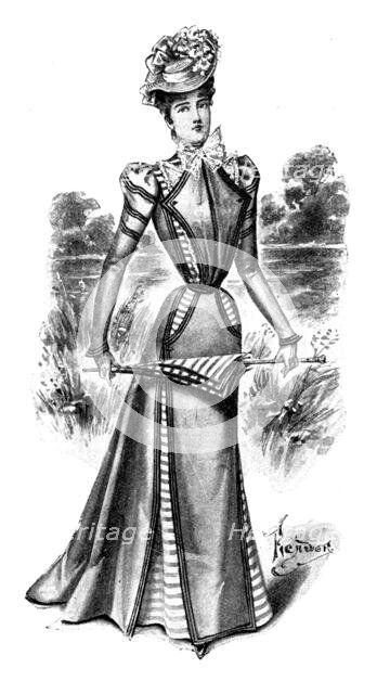Ladies' Page: a charming gown, 1898. Creator: Picador.