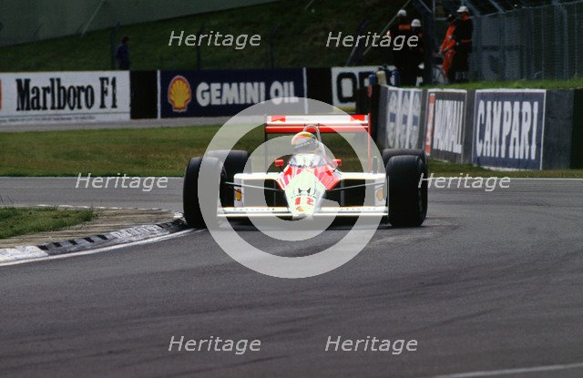Ayrton Senna in the McLaren MP4-4 1988 British Grand Prix Silverstone Artist: Unknown.