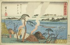 Evening Glow at Imado, Eight Views of the Sumida River (Sumidagawa hakkei, Imado,..., c. 1840/42. Creator: Ando Hiroshige.