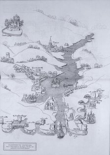 A map of Dartmouth Haven, Devon, 1806. Creator: Daniel Lysons.