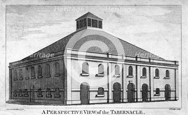 Perspective view of Whitefield's Tabernacle, Moorfields, London, 1772. Artist: J Lodge