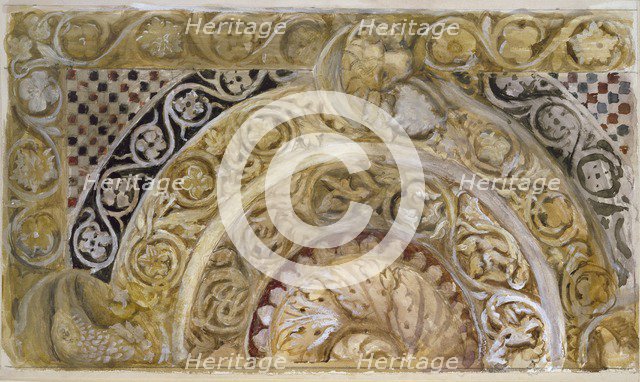 Study of a Panel on the Font of the Baptistery, Pisa, 27-29 April 1872. Artist: John Ruskin.