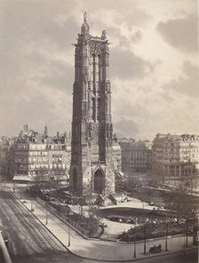La Tour St. Jacques La Boucherie à Paris, ca. 1867. Creator: Charles Soulier.