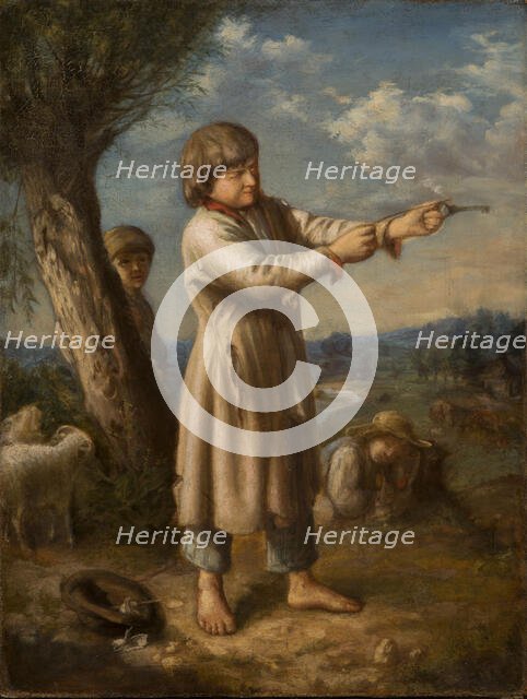 Boy Shooting with a Key, before 1863. Creator: Aleksander Kotsis.