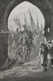 Conquest of Valencia: On 9 October 1238 King James I (1208-1276) entered the city of Valencia, 1890. Creator: Joan Serra y Pausas.