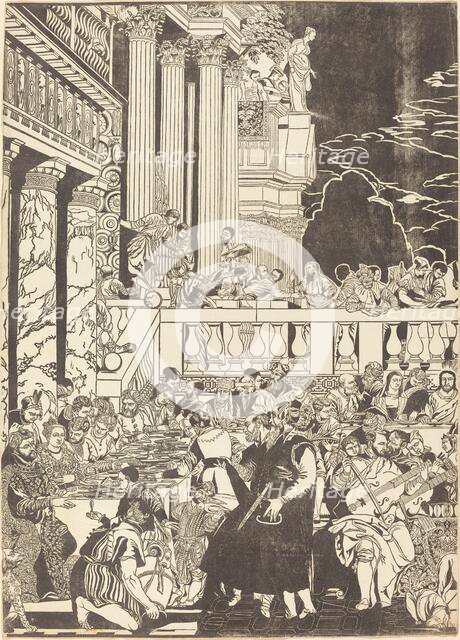 The Marriage at Cana [left plate], 1740. Creator: John Baptist Jackson.