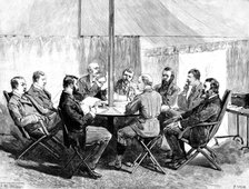 Sketches From Swaziland: Meeting of the British and Transvaal Commissioners with Swazi Chiefs, 1890. Creator: R. Taylor.