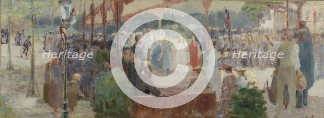 Sketch for the reception hall in the town hall of Maisons-Alfort: Tribute to merit, c1893-1895. Creator: Edmond Debon.