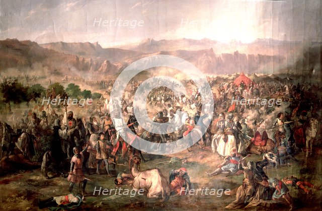 Battle of Las Navas de Tolosa (1212), oil Painting, 19th century.