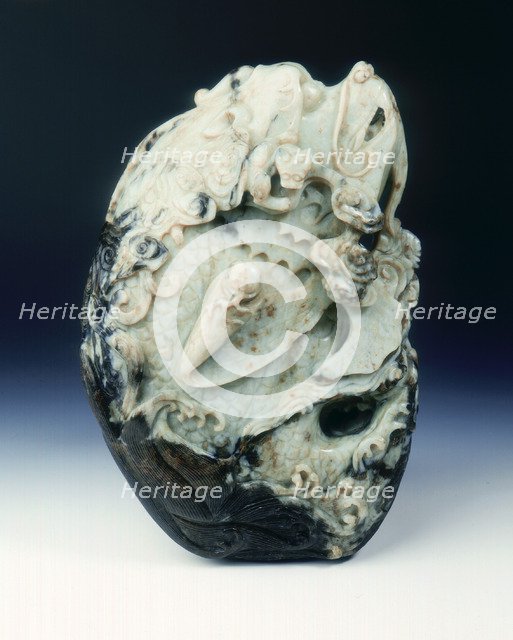 Jade carp turning into dragon pebble, late Ming dynasty, China, 1550-1644. Artist: Unknown