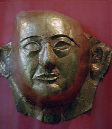 Egyptian gold death mask of Prince Khaemweset, 13th century BC. Artist: Unknown