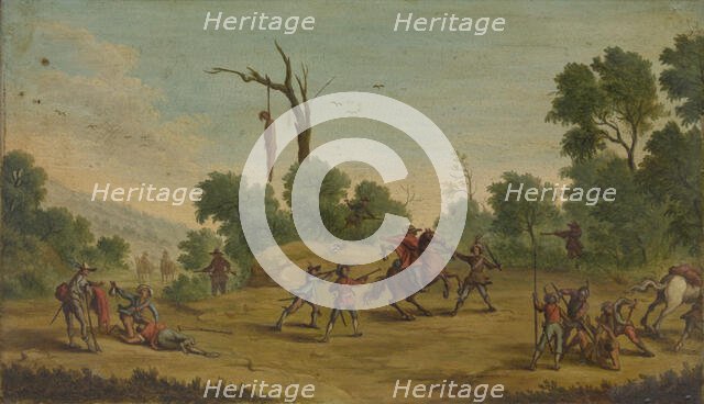Horsemen Attacked by Robbers. Creator: Jacques Callot.