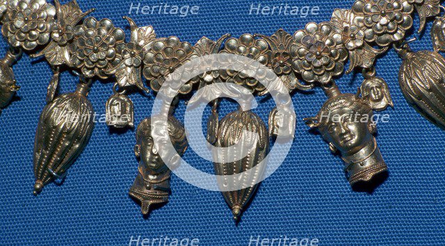 A gold necklace, possibly from the tomb of a priestess, 4th century BC. Artist: Unknown