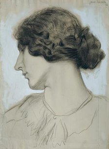 Head of a young woman in profile, 1918. Creator: Josef Wawra.
