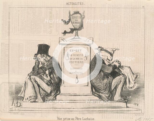 Vue prise au Père Lachaise, 19th century. Creator: Honore Daumier.