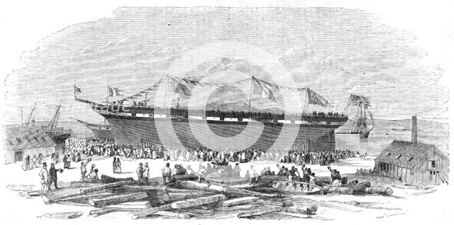 Launch of "The Napoleon III", at Ardrossan, 1854. Creator: Unknown.
