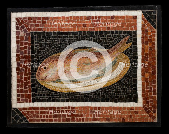 Mosaic Floor Panel Depicting a Fish on a Platter, 2nd century. Creator: Unknown.