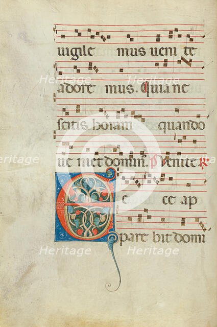Decorated Initial E; Antiphonal, late 13th century. Creator: Unknown.