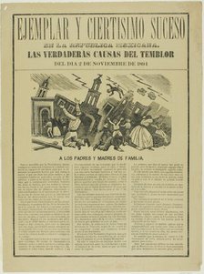 Ejemplar y ciertisimo suceso en la Republica Mexicana (Exemplary and Truest Success..., 1894. Creator: José Guadalupe Posada.