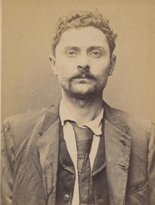 Ponchia. Charles, Albino. 32 ans, né le 1/3/62 à Montanaro (Italie). Menuisier. Anarchiste..., 1894. Creator: Alphonse Bertillon.
