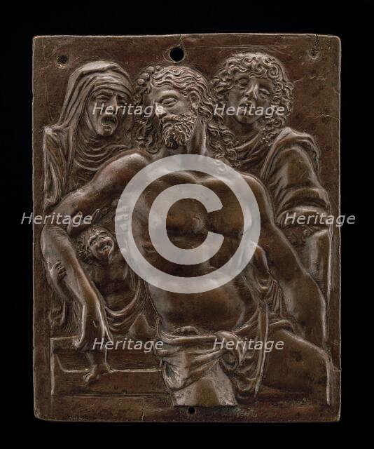 The Dead Christ Supported by the Virgin and Saint John, 1513 or before. Creator: Moderno.