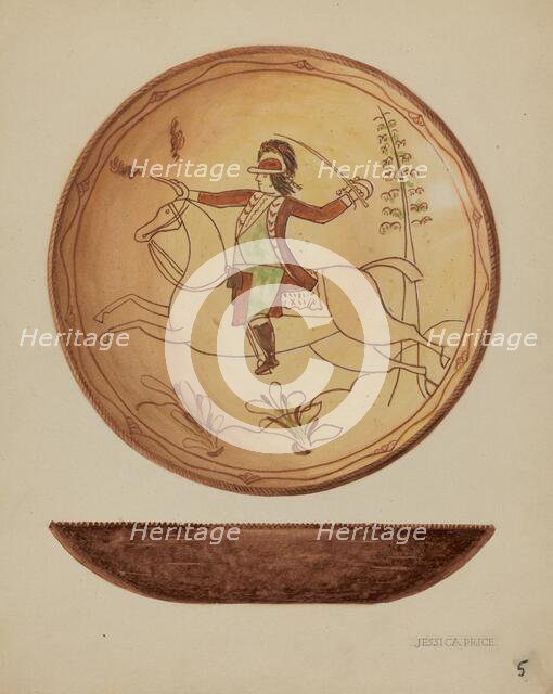 Pa. German Pie Plate, c. 1937. Creator: Jessica Price.