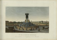 Vue de la fontaine triomphale en construction sur l'emplacement de la Bastille, 1817-1824. Creator: Courvoisier-Voisin, Henri (1757-1830).