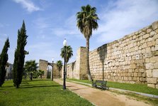 The walls of the Arab fortress (alcazaba) at Merida, Spain, 2007. Artist: Samuel Magal