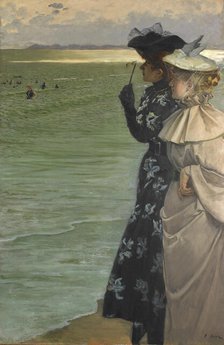 Bathing time at the seaside (L'heure du bain au bord de la mer), 1896. Creator: Duez, Ernest-Ange (1843-1896).