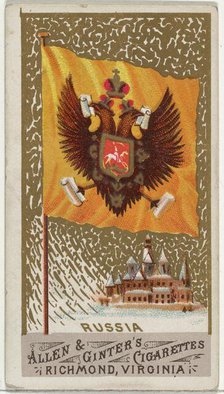 Russia, from Flags of All Nations, Series 1 (N9) for Allen & Ginter Cigarettes Brands, 1887. Creator: Allen & Ginter.