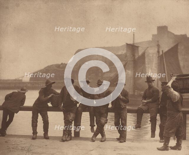 Whitby Fishermen, c. 1885. Creator: Sutcliffe, Frank Meadow.