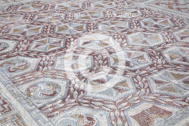 A mosaic floor in the House of the Swastika Cross, Conimbriga, Portugal, 2009. Artist: Samuel Magal